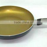 Forged/Pressed Bakelite Handle Aluminum Non Stick Fry Pan Gold Color thumbnail-1