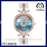 fashion rose gold coating ceramic watches for girls*cute dolphin rose gold ceramic watches