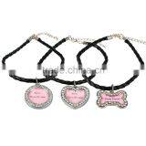 Dog Bone Heart Round Photo Frame DIY Mini Crystal Pendant Charm Necklace thumbnail-1