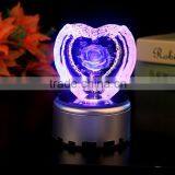 Customer Design Elegant Wedding Gift 3d Laser Engraving Crystal Heart Award thumbnail-4