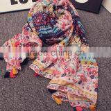 Hot Selling Floral Pattern Scarf Viscose Design Fashion Muslim Hijab Pashmina Autumn Popular Shawls /scarves thumbnail-5