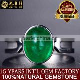 Factory wholesale fashion ornaments 18K gold Inlay natural emerald ring color gems