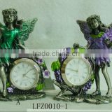 2014 new Antique Pewter Fairy clock,fairy with watch