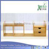 Mobile Rotating Design Desk Organizer Bamboo Office Desk Organizer Book Rack With Drawers thumbnail-3