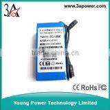 12v 7ah led light lithium polymer lithium battery with bms and charger switch DC55 plug