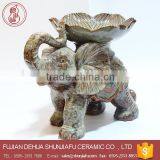 Detachable Ceramic Elephant With Tray Ceramic Crafts thumbnail-1