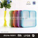 Square 3 Compartment Plastic Lunch Box Keep Food Hot for School thumbnail-1