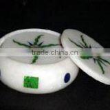 Intricate Semi Precious Work Marble Inlay Coaster Set thumbnail-1