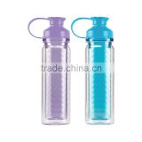 Guangzhou best double wall thermos plastic drinking bottle with AS handle