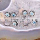 Fashion Evil Eye Shell Earring, Pave Crystal Stud Earrings, Charm Shell Gem Earrings thumbnail-4