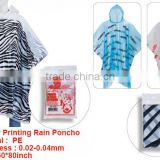 Promotional Disposable pe rain poncho/ pe raincoat /pe rain coat