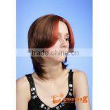 Fashion Two Color Mix Highlight Red Synthetic Hair Style Full Lace Wigs thumbnail-2