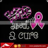 Wild About a Cure Breast Cancer Ribbon Awareness Rhinestone Transfer