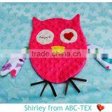 2016 New Design Small MOQ Owl Look 100% Polyester Microfiber Minky Comforting Blanket For Baby Christmas Gift SHB150924001 thumbnail-1