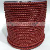 high quality folded edge braided genuine cow skin leather cord 3mm 4mm 5mm