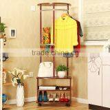 Metal Garment Rack Clothes Stand Portable Clothing Hanger Shoe Rack With Shelves thumbnail-4
