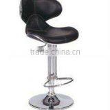 Black pu Leather and Steel Bar Stool With Footrest