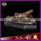 Lying Nude Bronze Female Statue for Sale thumbnail-1