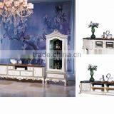 Bisini Luxury Antique Solid Wood Floor Cabinet, Living Room TV Cabinet thumbnail-1