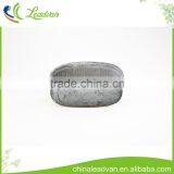 Bulk Decorative Black Oval Shape Planter Metal Flower Pot With Vertical Stripes thumbnail-2