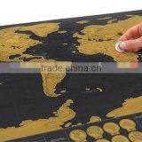 CT-750 Travel World Map Hard Paper Travel Map Small Black Mini Map Black Luxury thumbnail-2