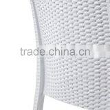 Outdoor Rattan Wicker White Dining Chair thumbnail-4