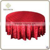 Red Pintuck Taffeta Tablecloth