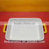 Microwave Safe Porcelain Dish Unique Bakeware With Handle thumbnail-3