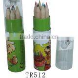 Newest stationery set advertising colorful 6 pcs pencil with sharpener