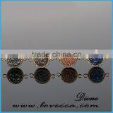 Gold Plated Wide Band Agate Titanium Druzy Ring thumbnail-6