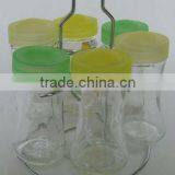 China Simple 6 Jars Glass Spice Rack Set thumbnail-1