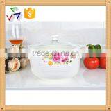 9" Microwave Porcelain Ceramic Pot,microwave Ceramic Stewpot,ceramic Cookware,ceramic Stockpot,ceramic Saucepot With Glass Lid thumbnail-3