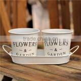 Small Metal Flower Pot, Garden Metal Pot Set With Tray for Garden/home thumbnail-2
