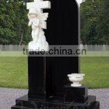 Stone Carvings and Sculptures Hand Carved White Angel Gardening Marble for Cemetery thumbnail-3