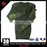 Military Olive Green Cardigan Sweater for Men With Wool Pullove thumbnail-1