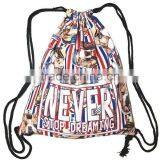GYM Backpack Drawstring Bucket Shoulders Travel Bag Many Dogs thumbnail-3