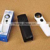 MG6B-1B New Hand Held 2 LED Lights 40x Magnifying Glass Lens Jewellery Magnifier Loupe for Repair