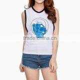New Fashion of Tank Top, Customize Printing of Women Tank Top, 100% Cotton thumbnail-1