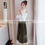 2017 Charmming Dress High Waisted Long Skirt Velvet Long Skirt thumbnail-6