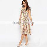 Sexy Womens Floral Printing Dress Plus Size Midi Skater Maternity Dress DR0007A thumbnail-1