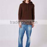 Wholesale Men Pullover Plain Oversized Classic Fit Brushed Cotton Drawstrings Hoodie Brown With Front Pocket thumbnail-4