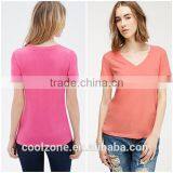 Classic V Neck Short Sleeve Blank T-shirt Smooth Modal T-shirt thumbnail-2
