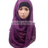 Multicolor Fashion Drape Pearl Head Muslim Woman Hijab Chiffon Lady Scarf thumbnail-5