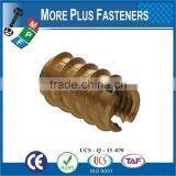 Made in Taiwan Brass Standard Stainless Steel Threaded Zinc Plated Wood Insert Nut thumbnail-2