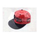 PU Leather Snapback Embroidered Baseball Caps with 3D Embroidered Letter