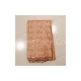 African Embroidery Peach Lace Fabric