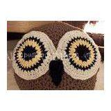 Brown Sofa Crochet Cushion Cover Acrylic Embossed Crochet Owl Cushion