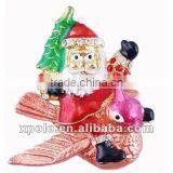 Yiwu Wholesale Enamel Flying Santa Claus Gold Brooch thumbnail-1