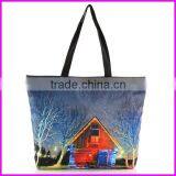 2014 New Trendy Digital Printed Ladies Fashion Tote Bag Canvas