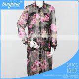 Transparent Flower Printing Sexy Lady Apparel Shirts 2015 Woman thumbnail-1